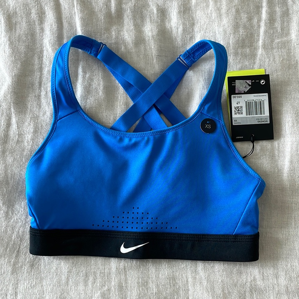 Blue Nike sports bra size XS
